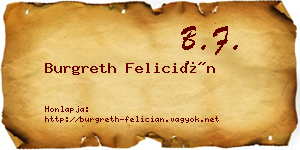 Burgreth Felicián névjegykártya